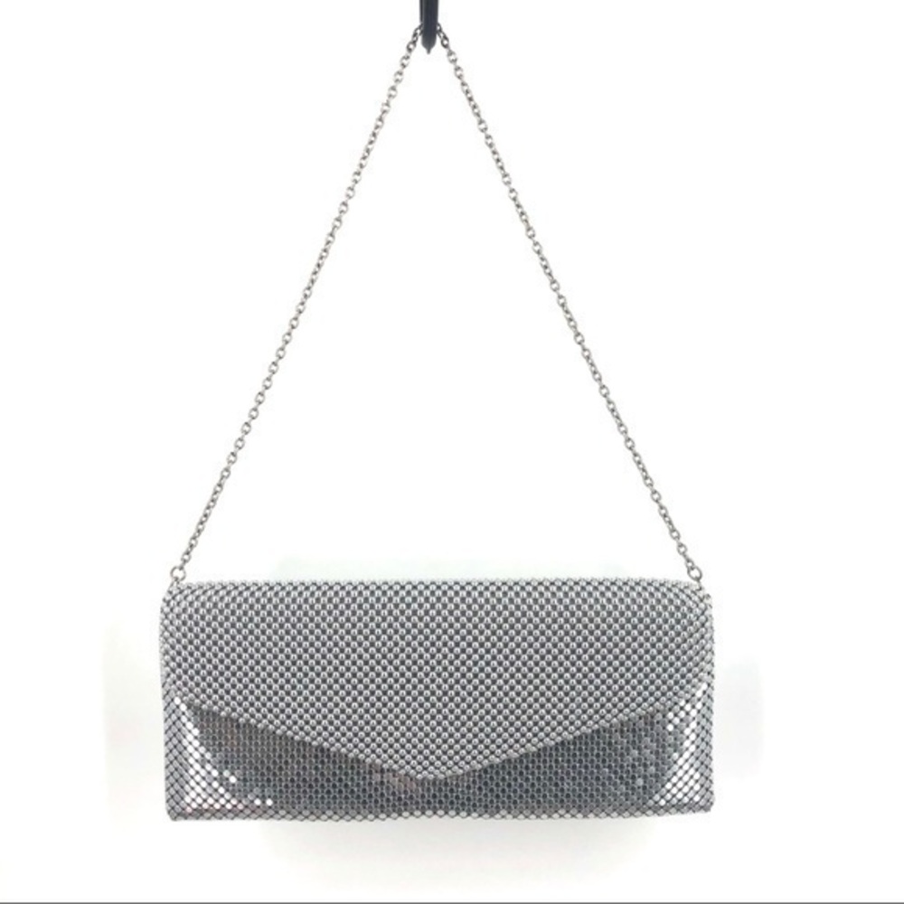 JESSICA MCLINTOCK Silver Mesh Clutch/Shoulder Bag